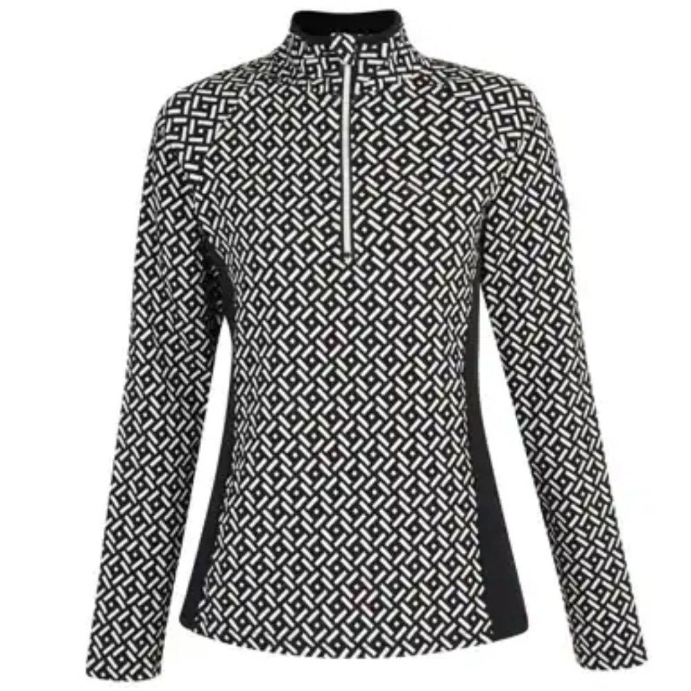 Dare2B Confirm Sweater DWA433 Black White 8K4 XS/4 Ski Base Layer Quarter Zip